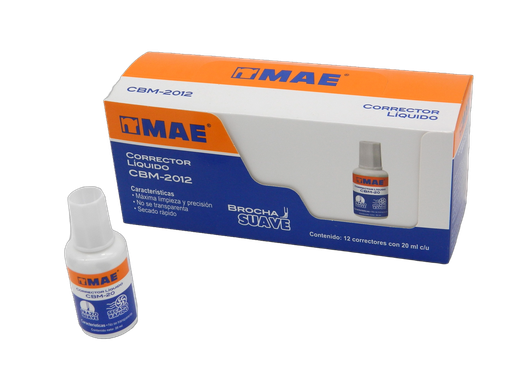 [003824] Corrector Liquido 20 ml Esponja C/ 12 pzs Mae