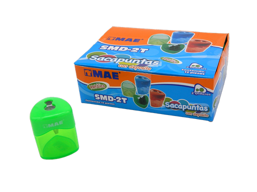 [003843] Sacapuntas Metalico Doble C/ Deposito C/ 12 pzs Mae