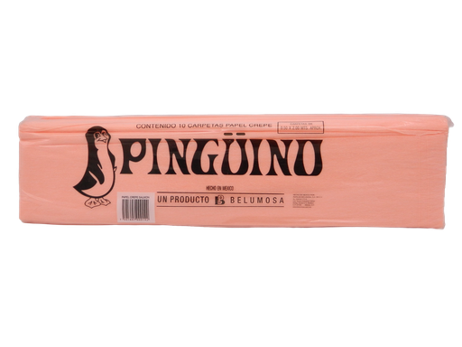 [003943] Papel Crepe Pingüino Salmon C/ 10 pzs Belumosa