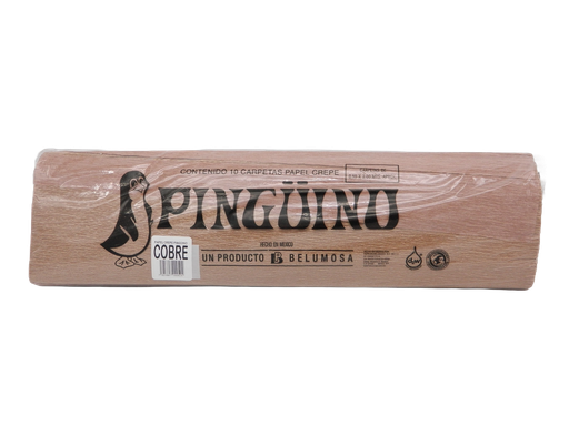 [003958] Papel Crepe Pingüino Cobre Metalico C/ 10 pzs Belumosa
