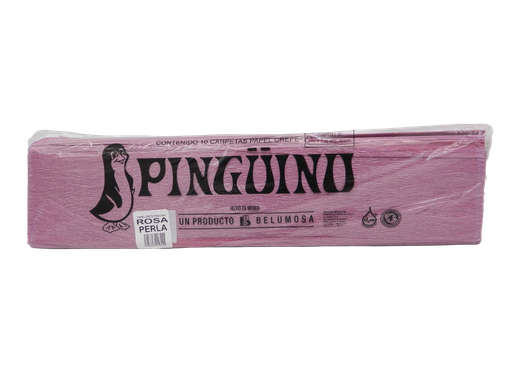 [003967] Papel Crepe Pingüino Rosa Perla C/ 10 pzs Belumosa