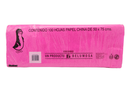 [003981] Papel China Pingüino 50x75 cms Bugambilia C/ 100 pzs Belumosa
