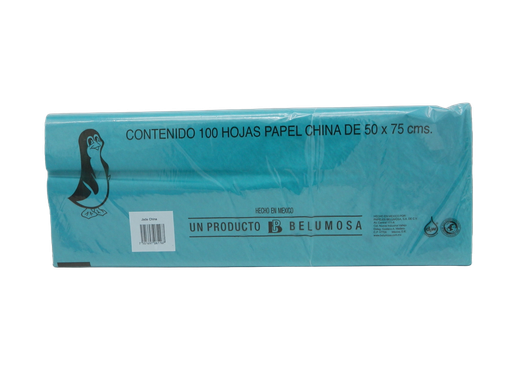[003987] Papel China Pingüino 50x75 cms Jade C/ 100 pzs Belumosa