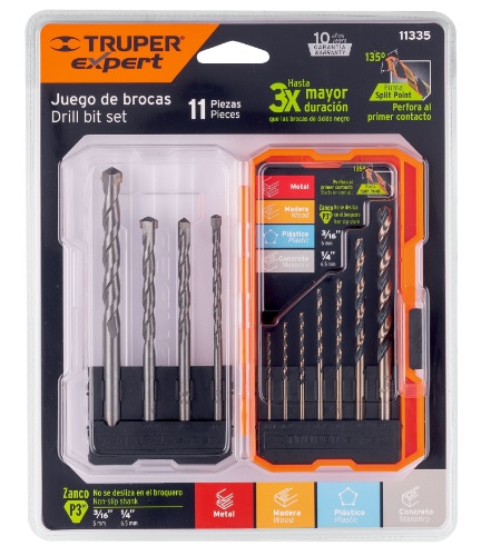 [004180] Juego de 11 Brocas P/ Metal y Concreto 11335 Truper
