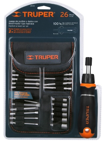 [004224] Desarmador Tipo Matraca C/ 18 puntas y 6 Dados 18219 Truper