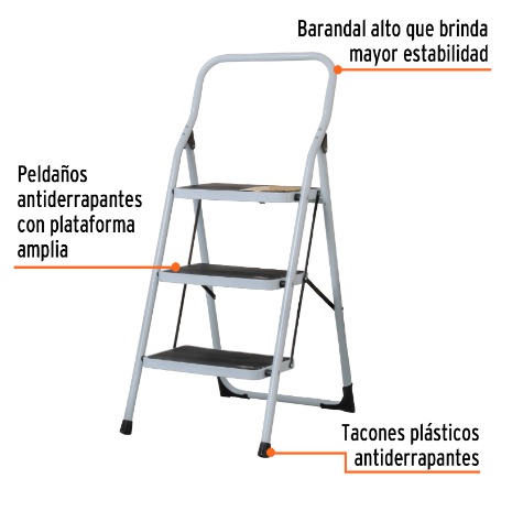 [004234] Escalerilla Plegable 3 Peldaños 24120 Truper