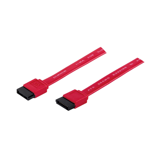 [004367] Cable Datos SATA 7 Pines Macho a Macho 50 cms Rojo Manhattan