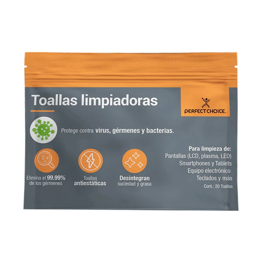 [004382] Toallas Limpiadoras Paños Humedos C/ 20 pzs Perfect Choice