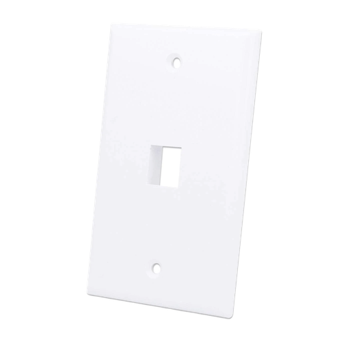 [004402] Tapa P/ Caja de Pared Wall Plate Blanco 1 Perforacion Intellinet