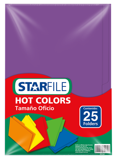 [004442] Folder Hot Color T/ Oficio Morado C/ 25 pzs Arpapel