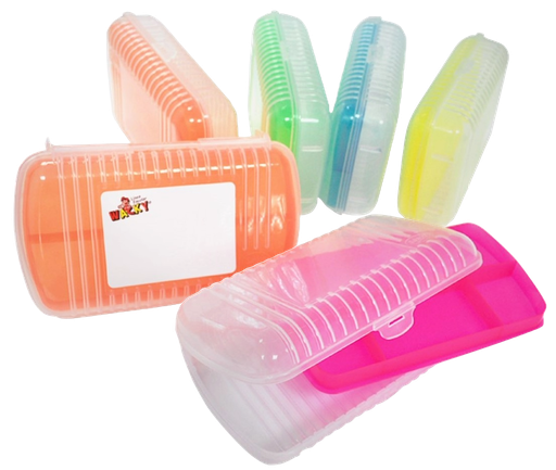 [004459] Lapicera Plastico Estuche Escolar Wacky Box C/ Charola Sablon