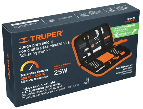 [004461] Kit Soldadura Electronica C/ Cautin 25W 102424 Truper