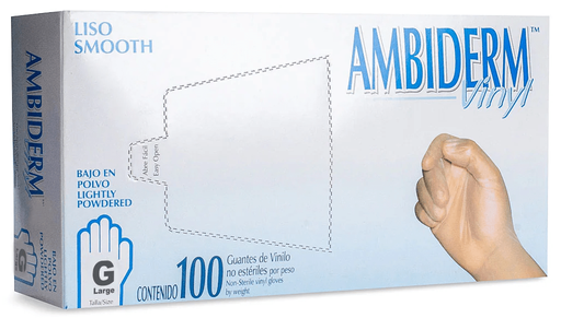 [004492] Guante Vinyl Bajo en Polvo Grande C/ 100 pzs Ambiderm