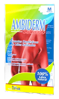 [004512] Guante Satinado Rojo Mediano Ambiderm 