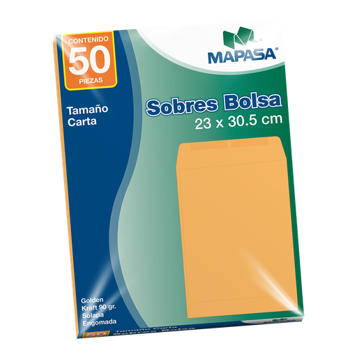 [004870] Sobre Bolsa Golden T/ Carta 23 x 30.5 cms C/ 50 pzs Arpapel