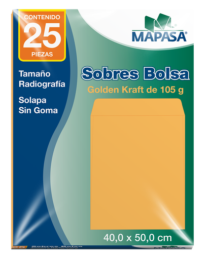 [004874] Sobre Bolsa Golden T/ Radiografia 40 x 50 cms C/ 25 pzs Arpapel