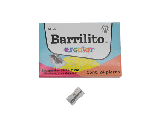 [000470] Sacapuntas Metalico Rectangular C/ 24 pzs Barrilito