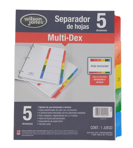 [000025] Separador Multidex C/ 5 Acco
