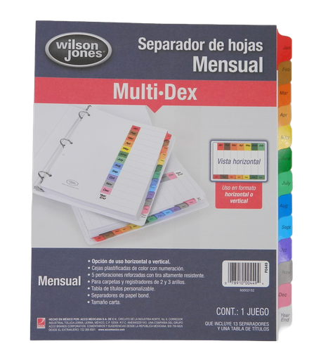 [000030] Separador Multidex Mensual Acco