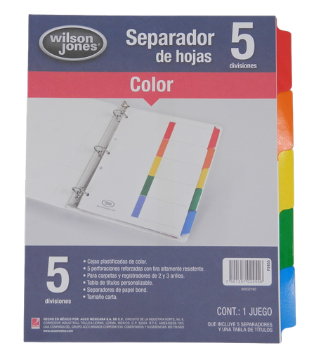 [000031] Separador Multidex C/ 5 S/ Numero Acco