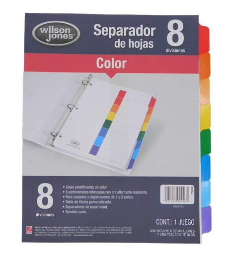 [000032] Separador Multidex C/ 8 S/ Numero Acco