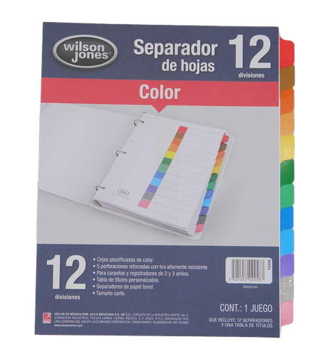 [000034] Separador Multidex C/ 12 S/ Numero Acco