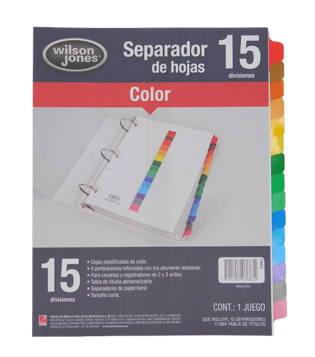 [000035] Separador Multidex C/ 15 S/ Numero Acco