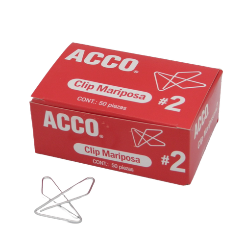 [000007] Clip Mariposa #2 C/ 50 pzs Acco