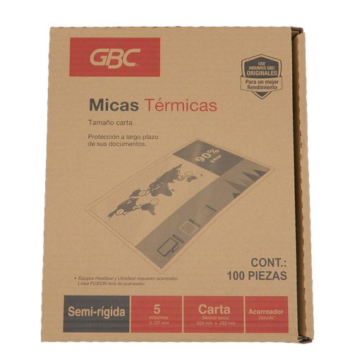 [000050] Mica Termica T/ Carta 5 Mil C/ 100 pzs Gbc