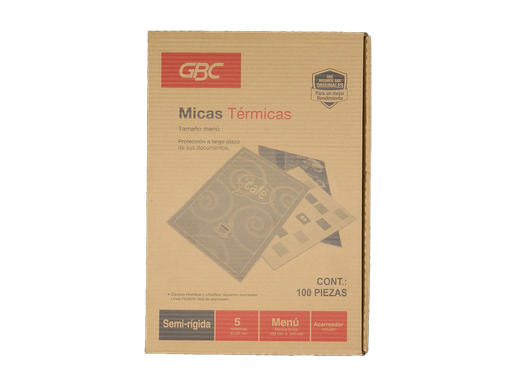 [000053] [000053] Mica Termica Doble Carta 5 Mil C/ 100 pzs Gbc