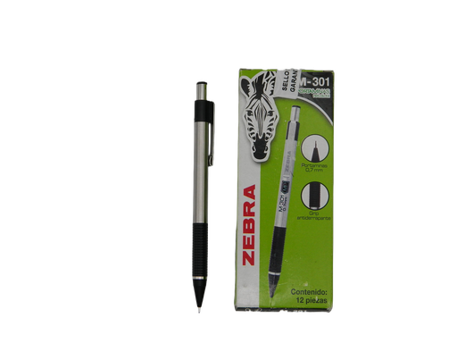 [000299] Lapicero Metalico 0.7 mm Negro C/ 12 pzs M-301 Zebra