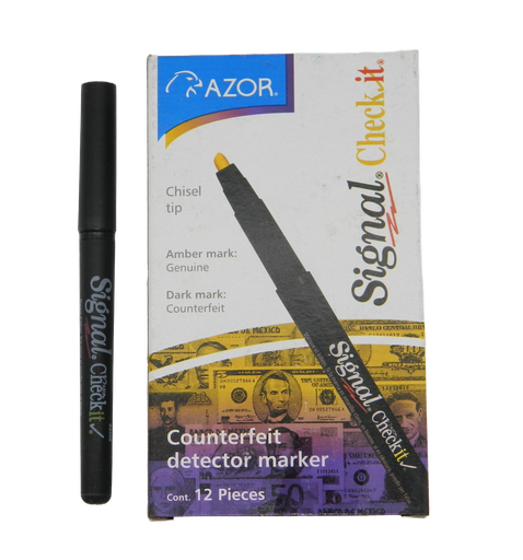 [000170] Plumon Check it P/ Billetes C/ 12 pzs Azor