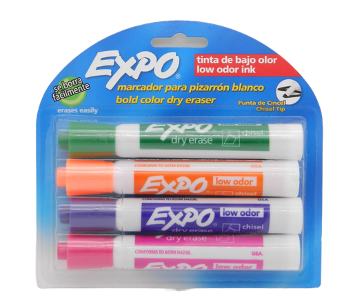 [000340] Marcador P/ Pizarron Expo C/ 4 pzs Fashion Newell