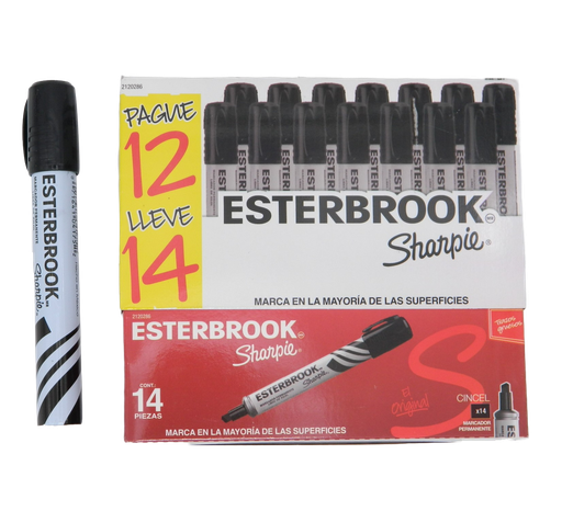 [000347] Marcador Esterbrook Negro C/ 12 pzs Newell