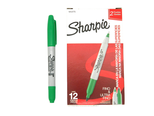 [000361] Marcador Sharpie Twin Tip Verde C/ 12 pzs Newell