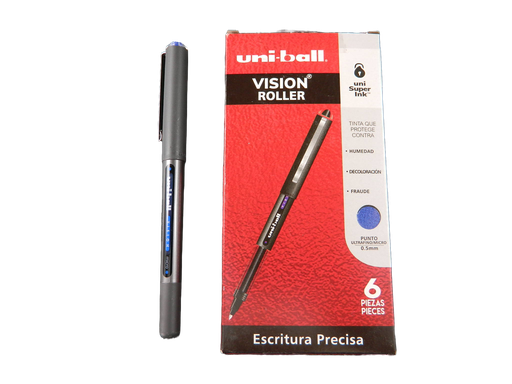 [000212] Pluma Uniball 0.5 mm P/ Ultrafino Azul Vision C/ 6 pzs UB-150 Azor