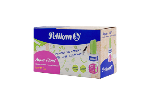 [000276] Corrector Liquido 20 ml Aqua Fluid C/ 10 pzs Pelikan
