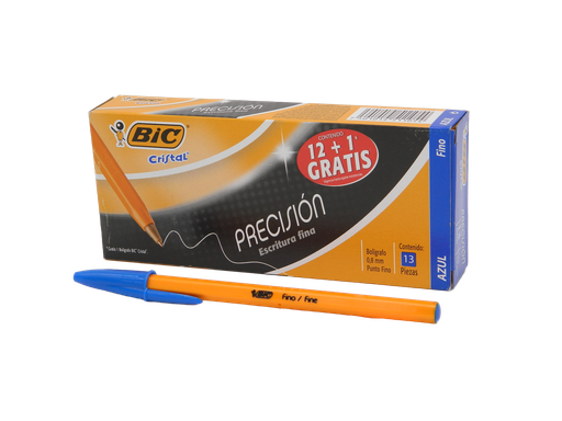 [000424] Pluma Bic 0.8 mm P/ Fino Azul C/ 12 pzs Bic
