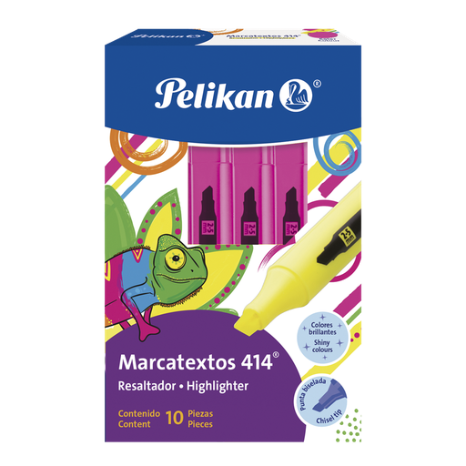 [000976] Marcatexto 414 Rosa C/ 10 pzs Pelikan