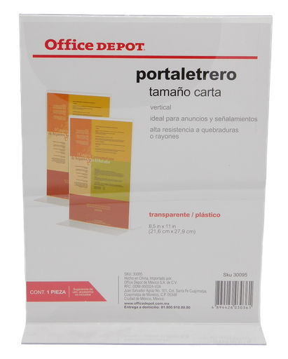 [000994] Portaletrero Vertical Acrilico T/ Carta Office Depot