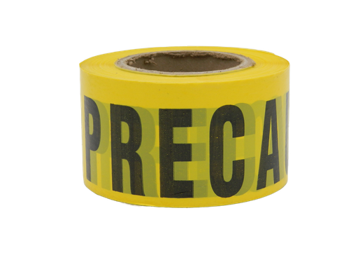 [001013] Cinta Amarilla Leyenda Precaucion 3" x 300 mts