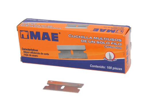 [001117] Navaja Acero 1 Filo C/ 100 pzs Mae