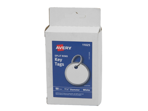 [001178] Etiqueta Colgante Redonda 3.2 cms P/ Llaves C/ 50 pzs Avery