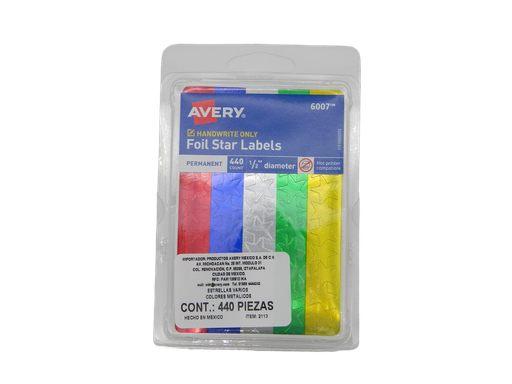 [001179] Estrellas de Colores 1/2" C/ 440 pzs Avery